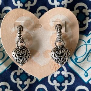 Brighton silver heart earrings.  Perfect condition.